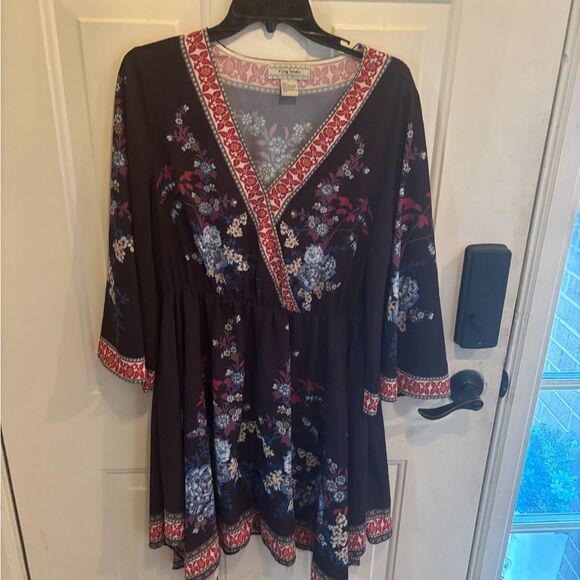 Anthropologie Flying Tomato Floral Dress with Red and Blue Details - Picture 5 of 5